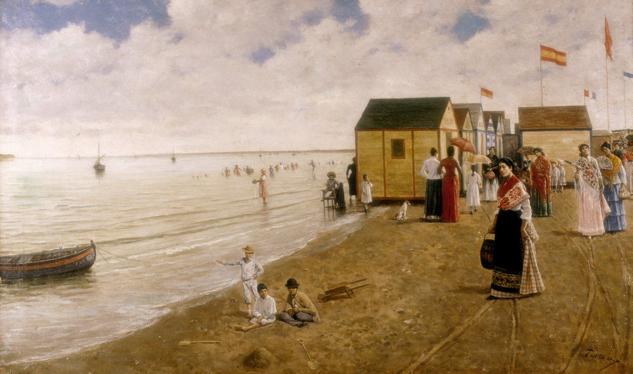 Pláž Sanlucar de Barrameda Obraz od Joaquina Turina Sand (1847-1903) Soukromá sbírka. od Joaquin Turina Arenal