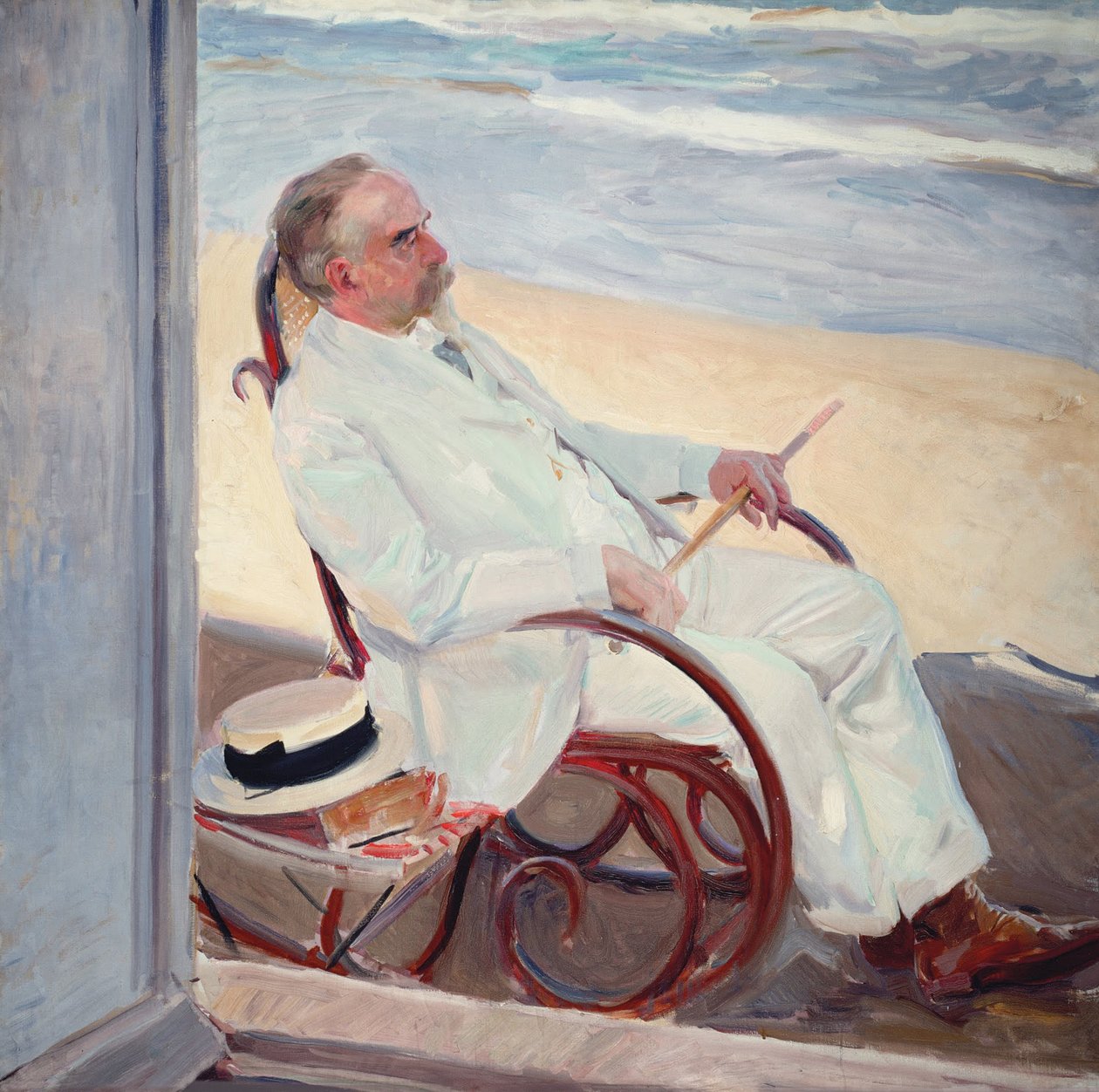 Antonio García na pláži od Joaquín Sorolla