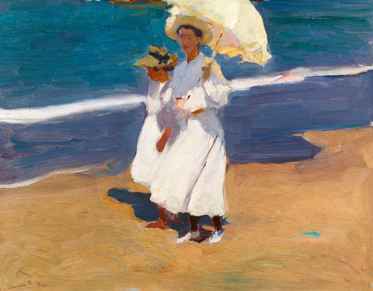 Na pláži od Joaquín Sorolla