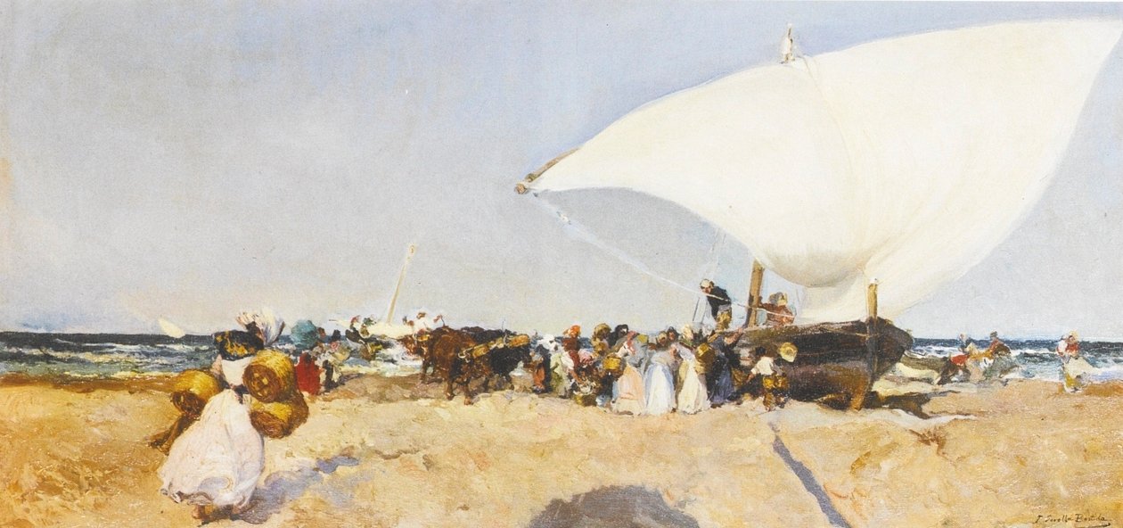 Příchod rybaření od Joaquín Sorolla