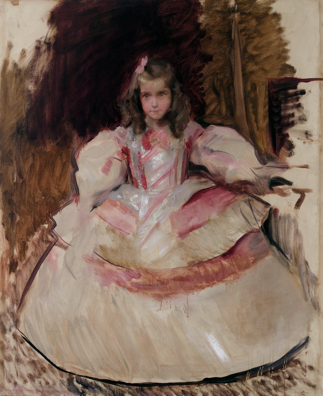 Dívka María Figueroa se oblékla jako dívka od Joaquín Sorolla