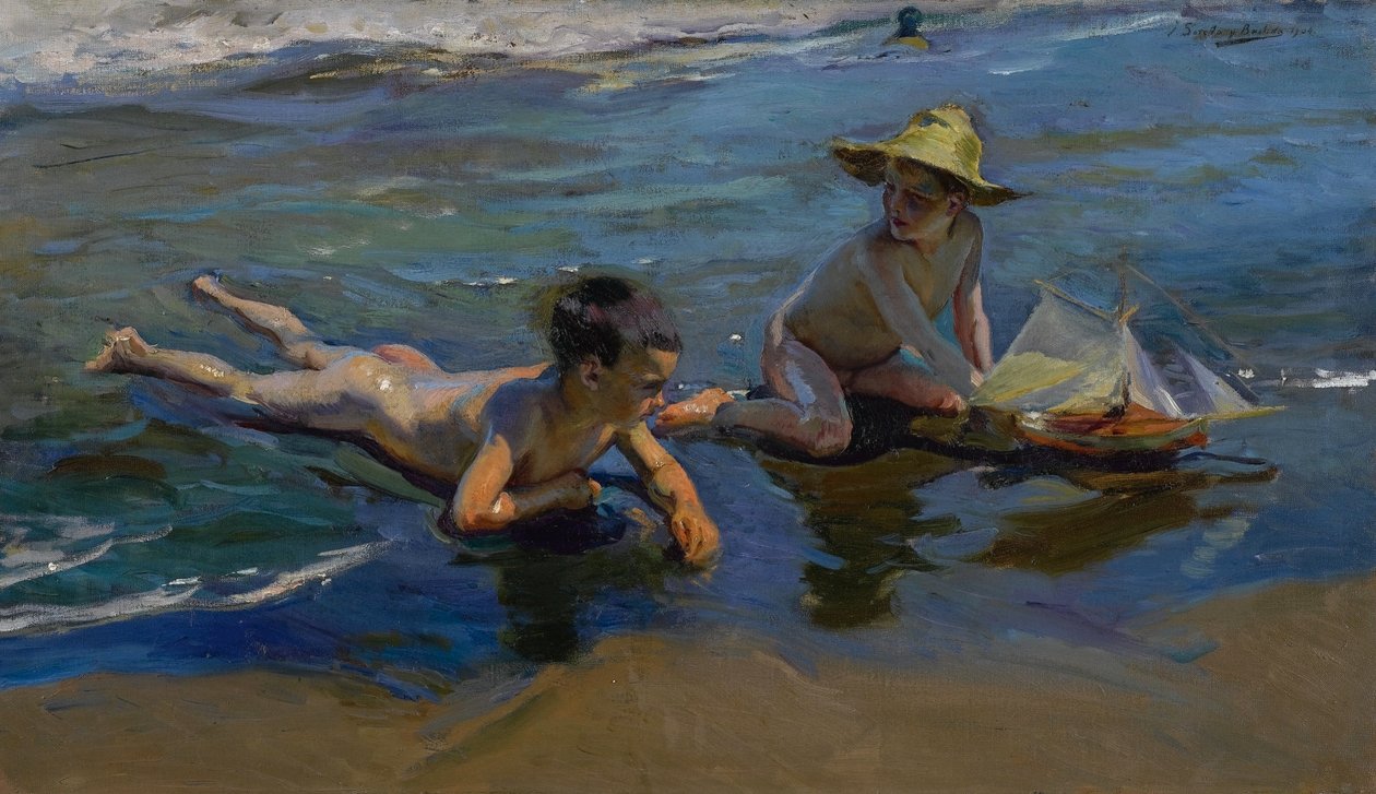 Děti na pláži od Joaquín Sorolla