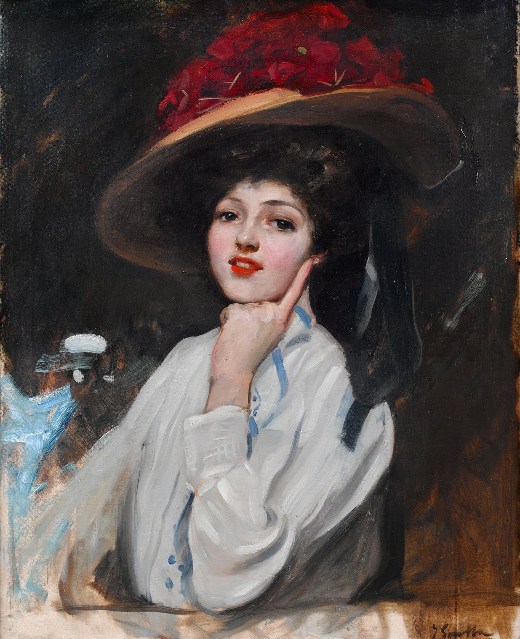 Portrét mladé ženy v klobouku, údajně Raquel Meller od Joaquín Sorolla