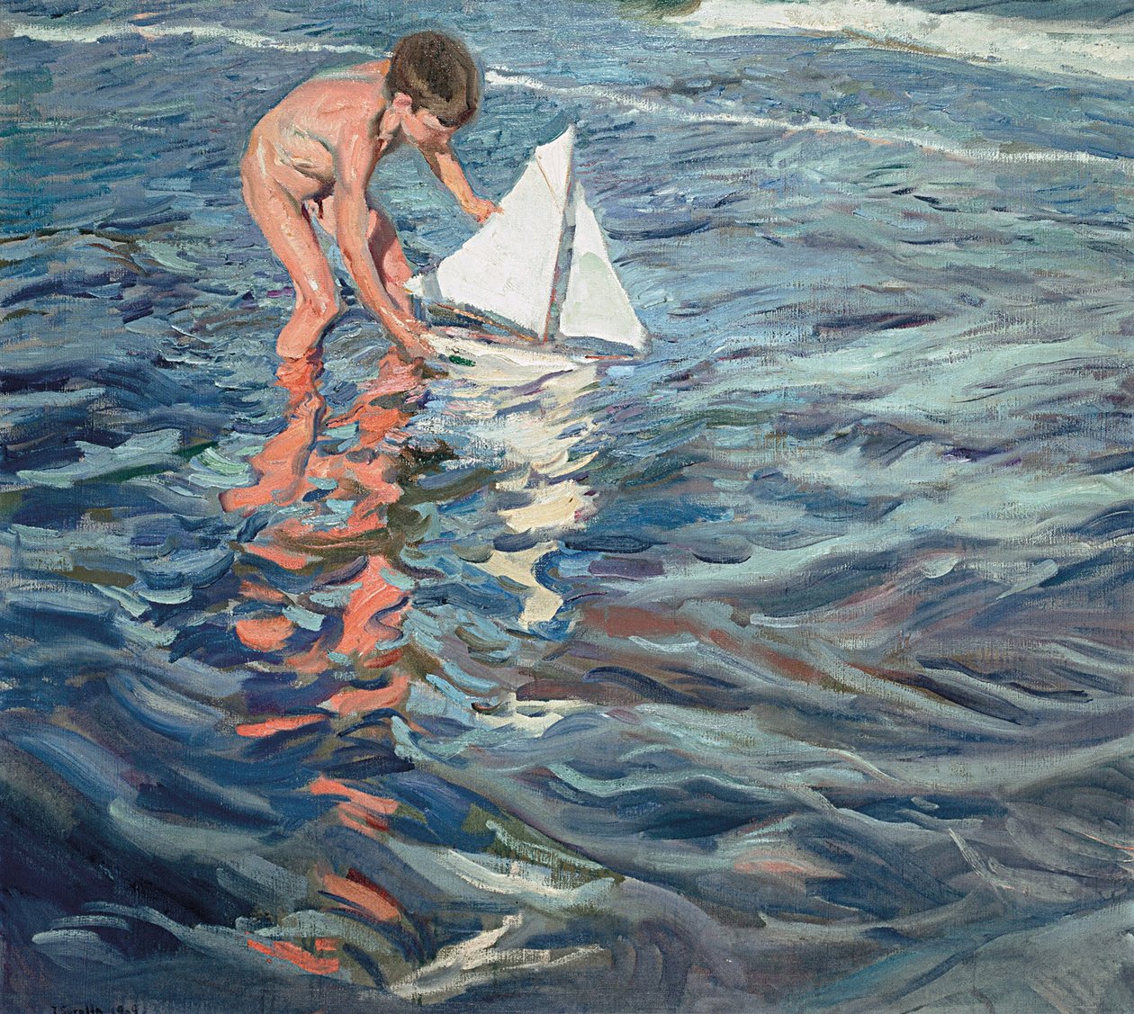 Malá plachetnice od Joaquín Sorolla