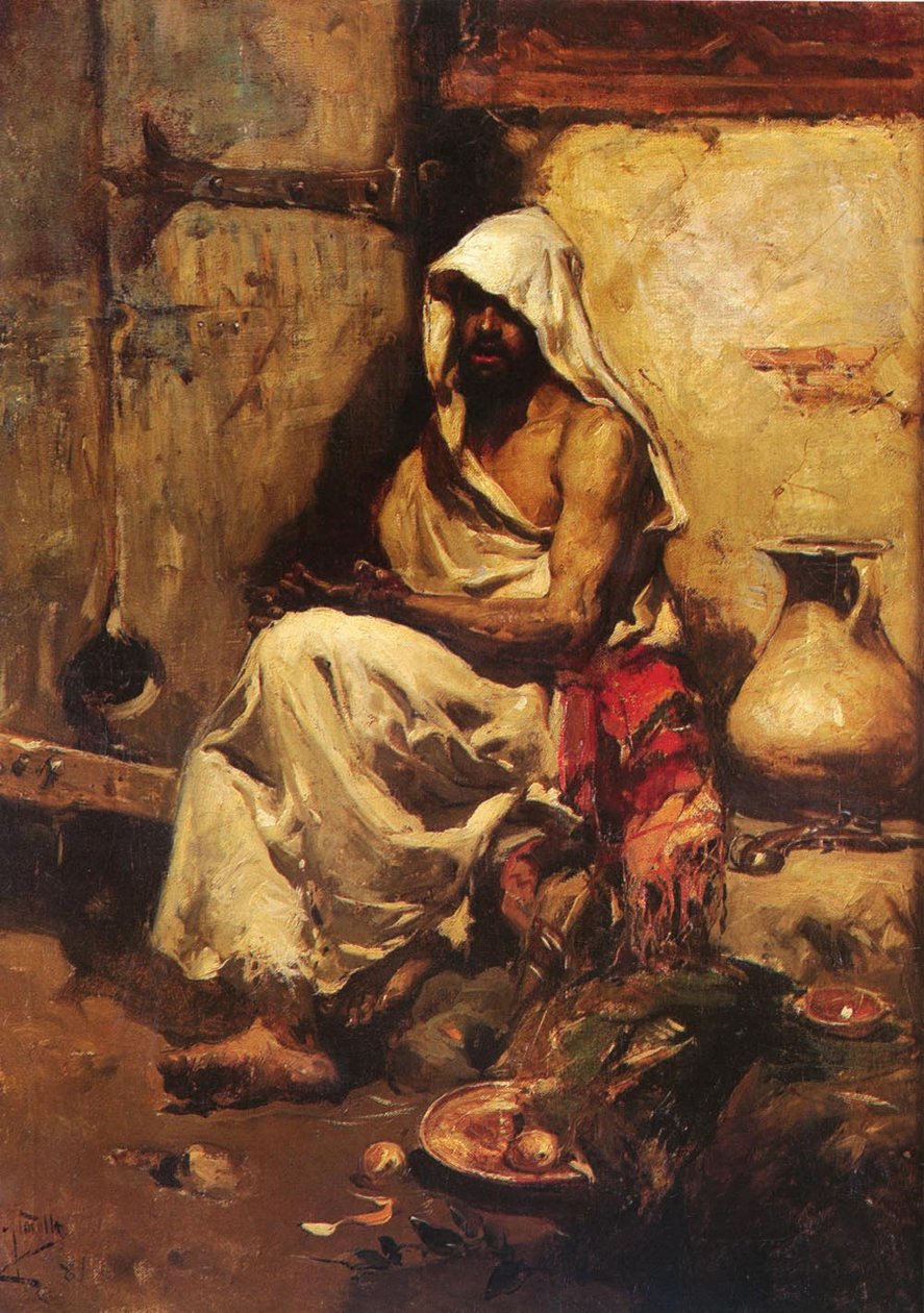 Arab zkoumající zbraň od Joaquín Sorolla