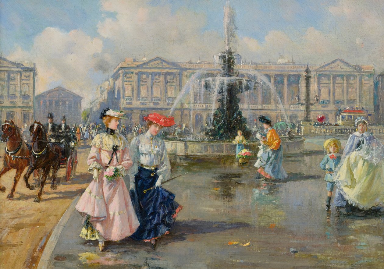 Place de la Concorde, kolem roku 1872 (olej na plátně) od Joaquín Pallarés Allustante