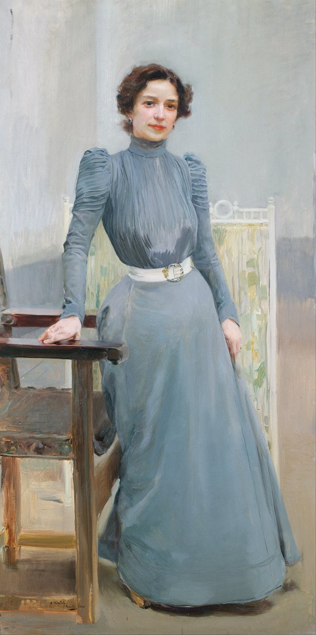 Clotilda v šedých šatech od Joaquín Sorolla