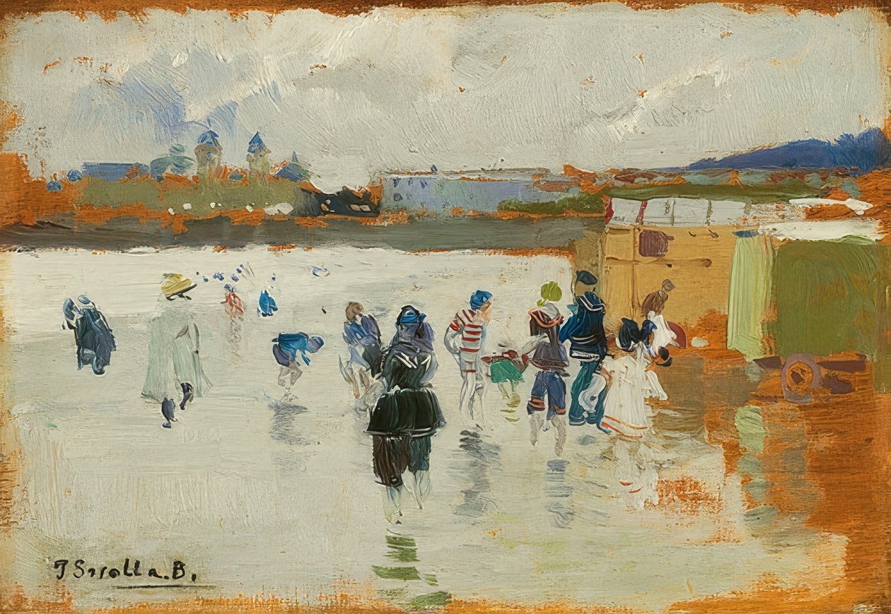 Der Strand von La Concha, San Sebastián. 1906 od Joaquín Sorolla