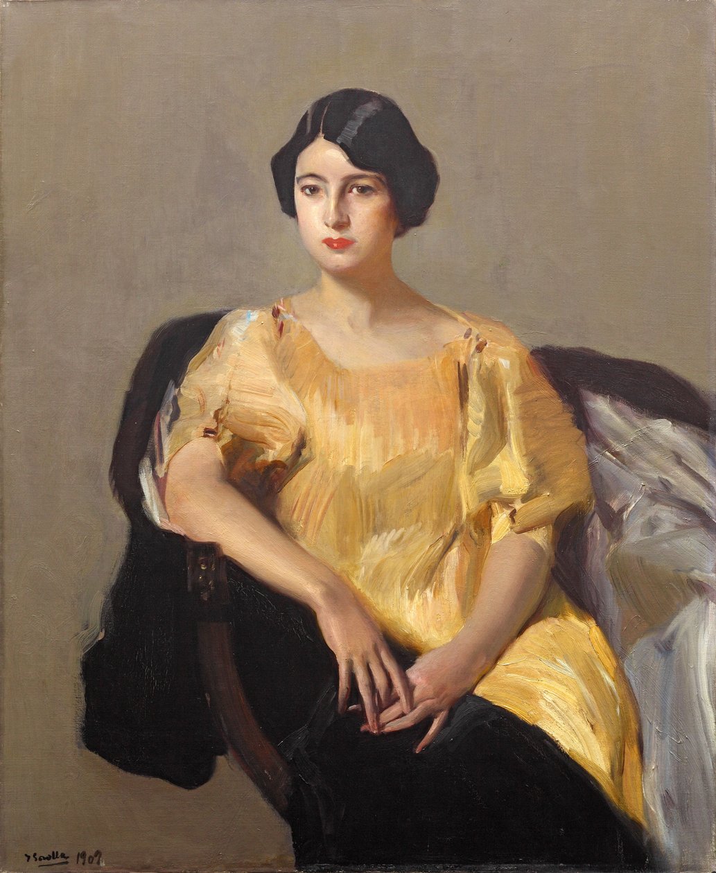 Elena ve žlutém rouchu, 1909. od Joaquín Sorolla