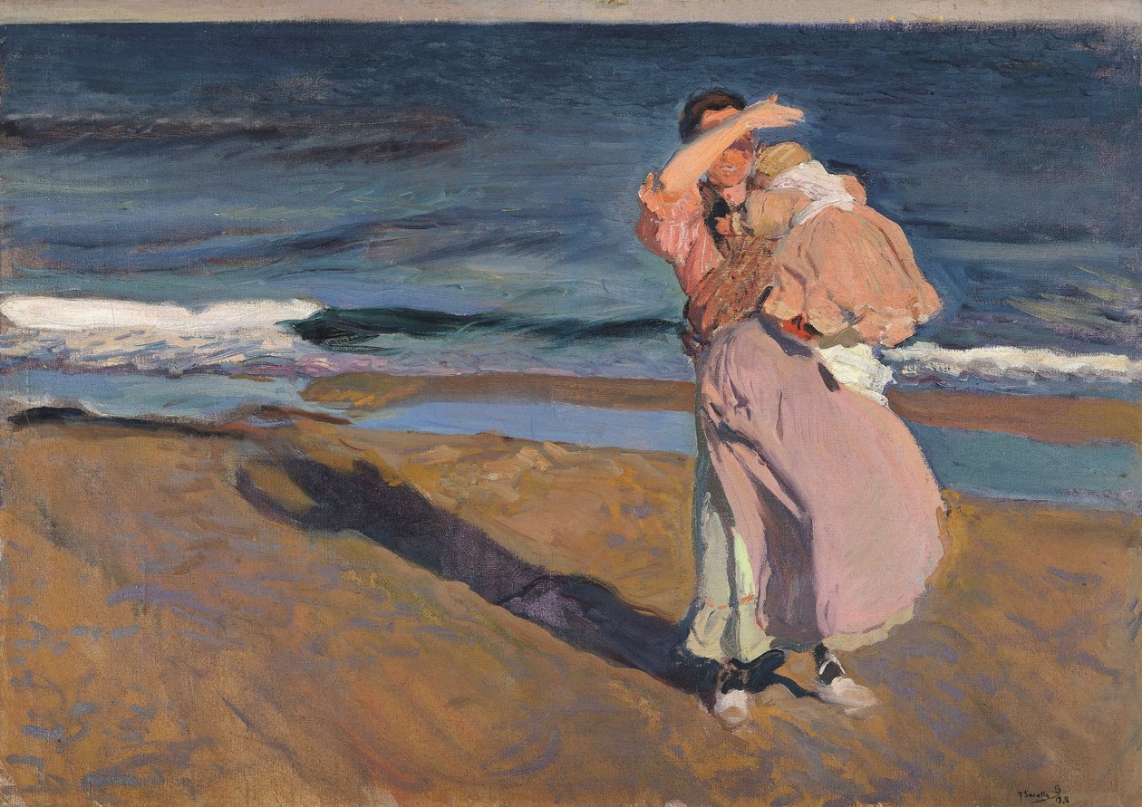 Rybářka s dítětem, Valencie, 1908. od Joaquín Sorolla