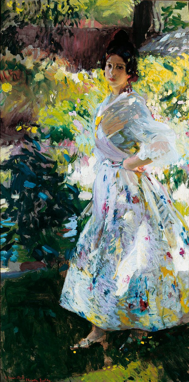Maria ve valencijském rolnickém kostýmu (Maria oblečená jako valencijský farmář) od Joaquín Sorolla