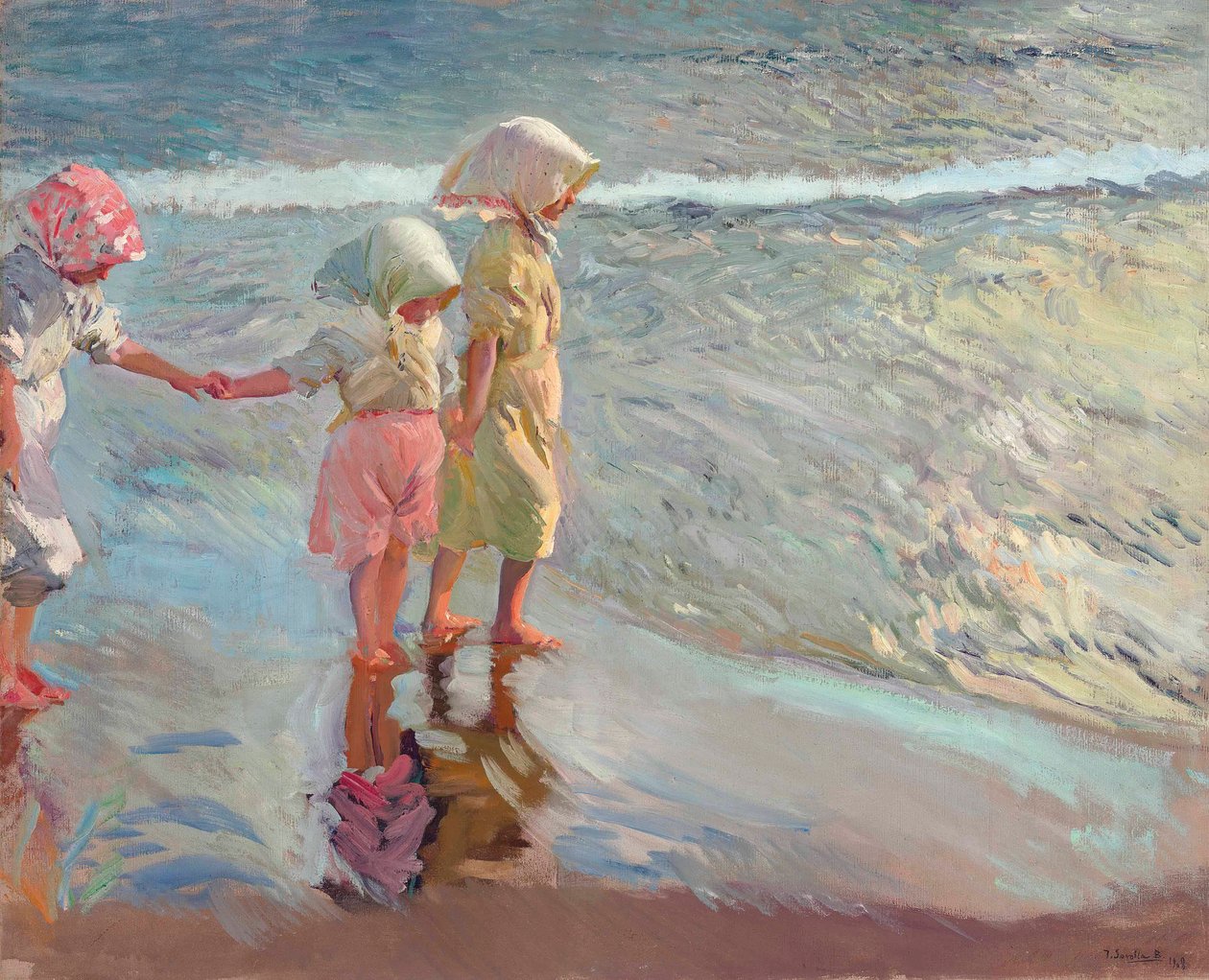 Tři sestry na pláži, 1908. od Joaquín Sorolla
