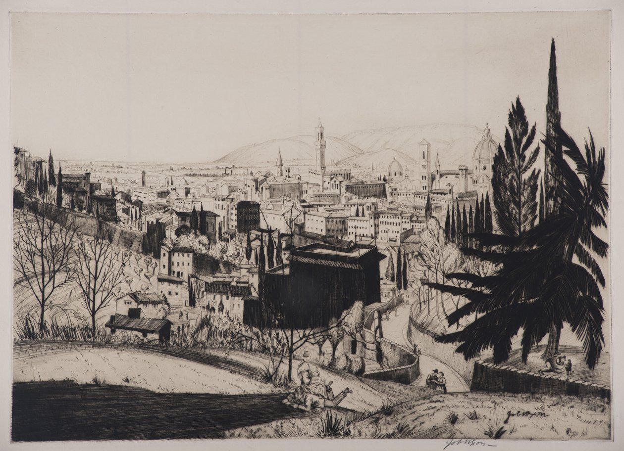 Florencie, 1924 (suchá jehla) od Job Nixon