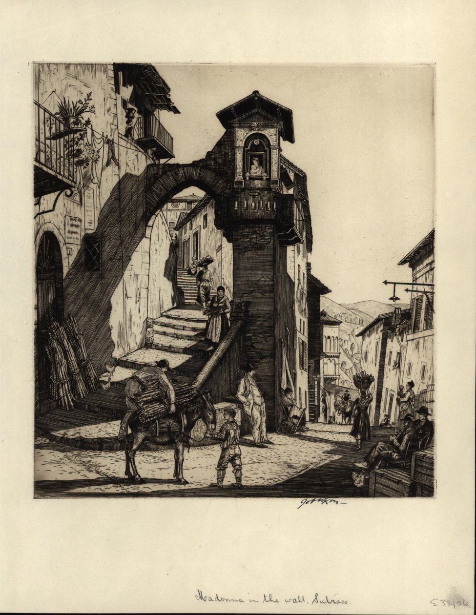 Madona ve zdi, Subiaco, 1929 (suchá jehla) od Job Nixon