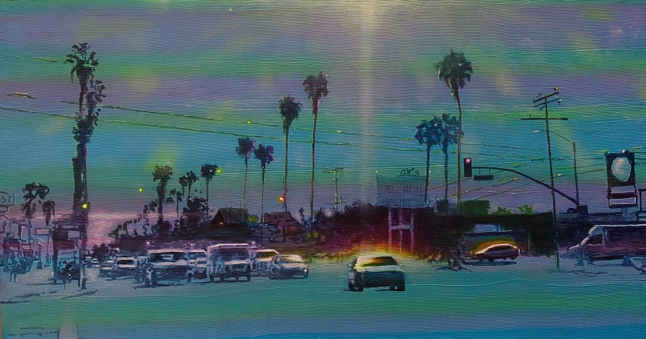 San Fernando Valley 7, cca 2024 (akryl na desce) od Joby Hickey