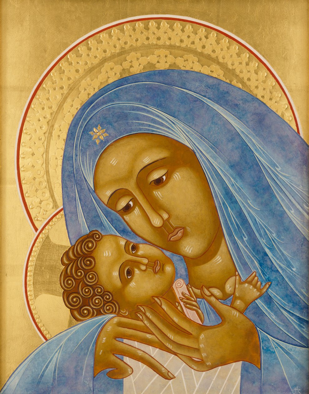 Matka Boží Korsun, 2005 (vaječná tempera a 24karátové zlato na dřevě) od Jodi Simmons