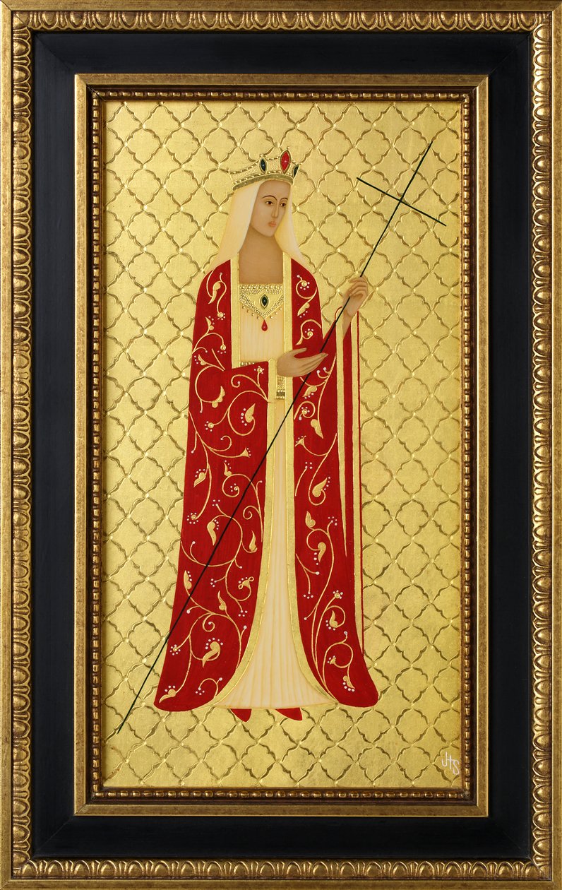Svatá Helena, 2014 (vaječná tempera a 24karátové zlato na dřevě) od Jodi Simmons