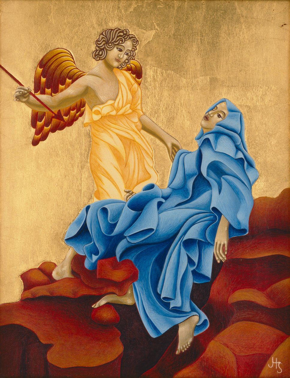 Svatá Terezie z Avily, 2004 (vaječná tempera a 24karátové zlato na dřevě) od Jodi Simmons