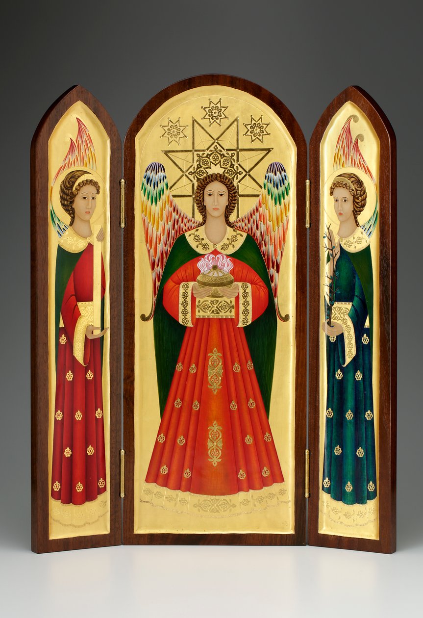 Dary, 2013 (vaječná tempera a 24karátové zlato na dřevě) od Jodi Simmons