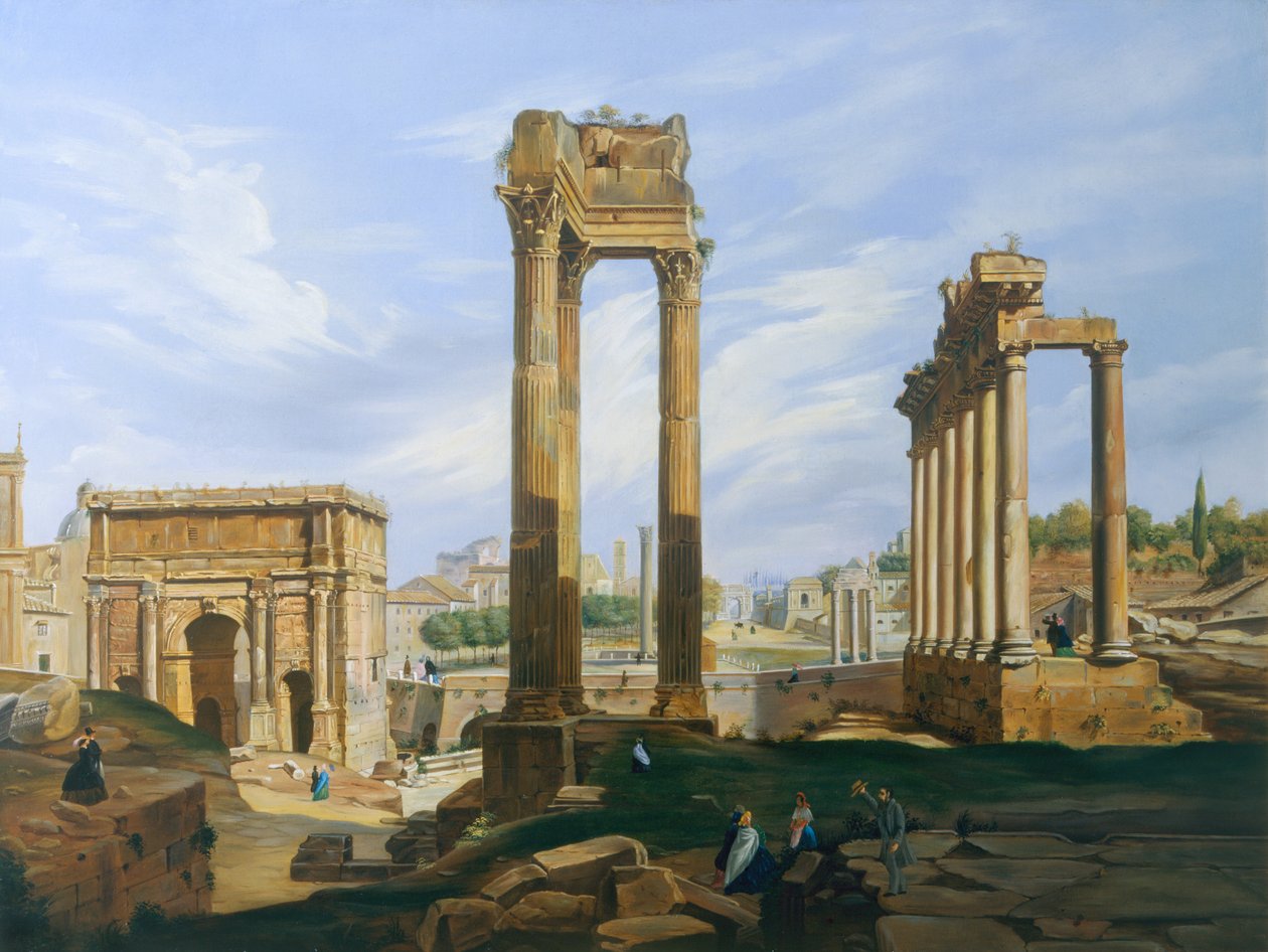 Římské fórum od Jodocus Sebastiaen van den Abeele