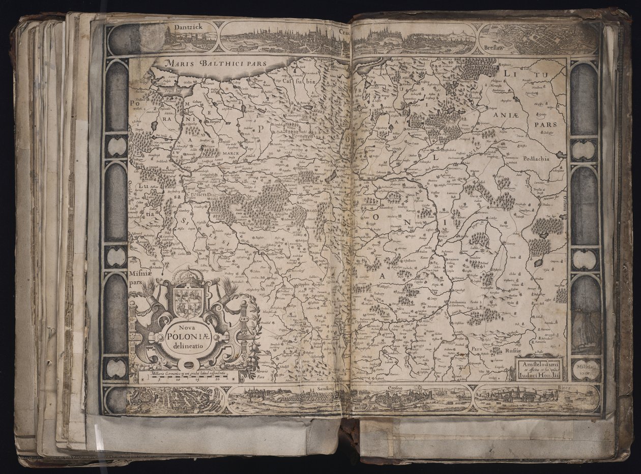 Nové Polsko vymezení Mapa Polska, c. 1629-1630 od Jodocus Hondius