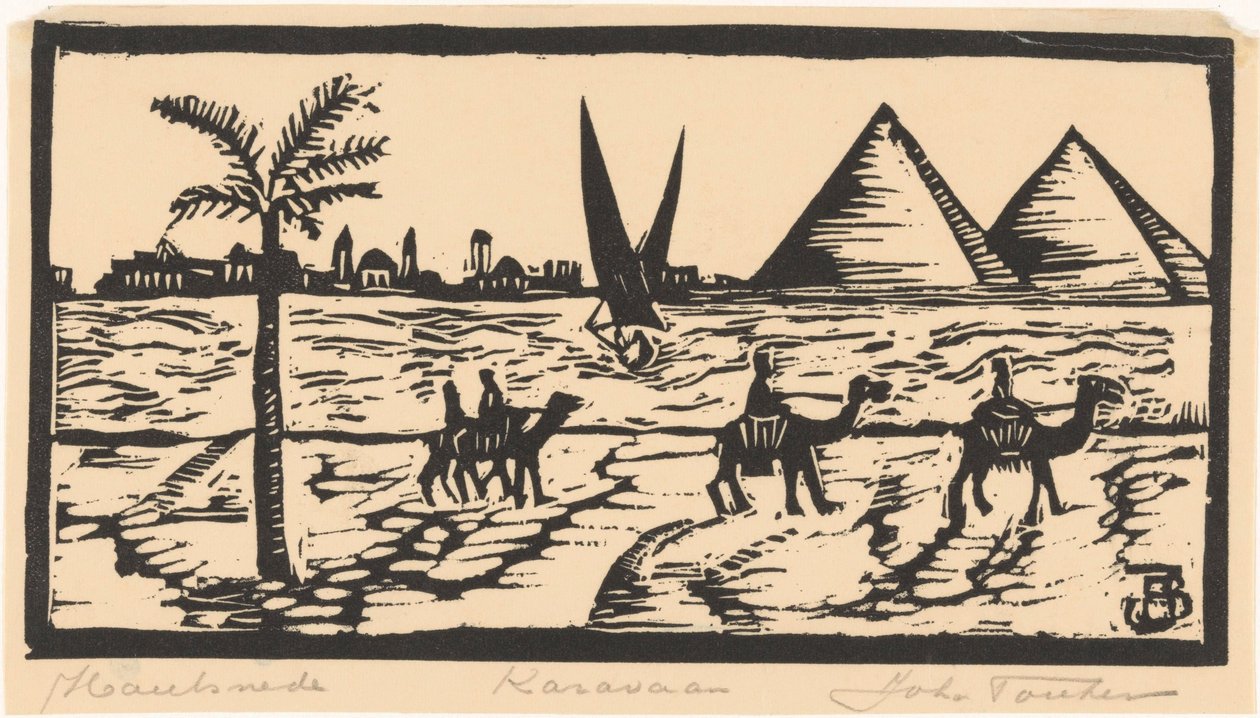 Karavaan (původní název na objektu) od Joh. Fonken (signed by artist)