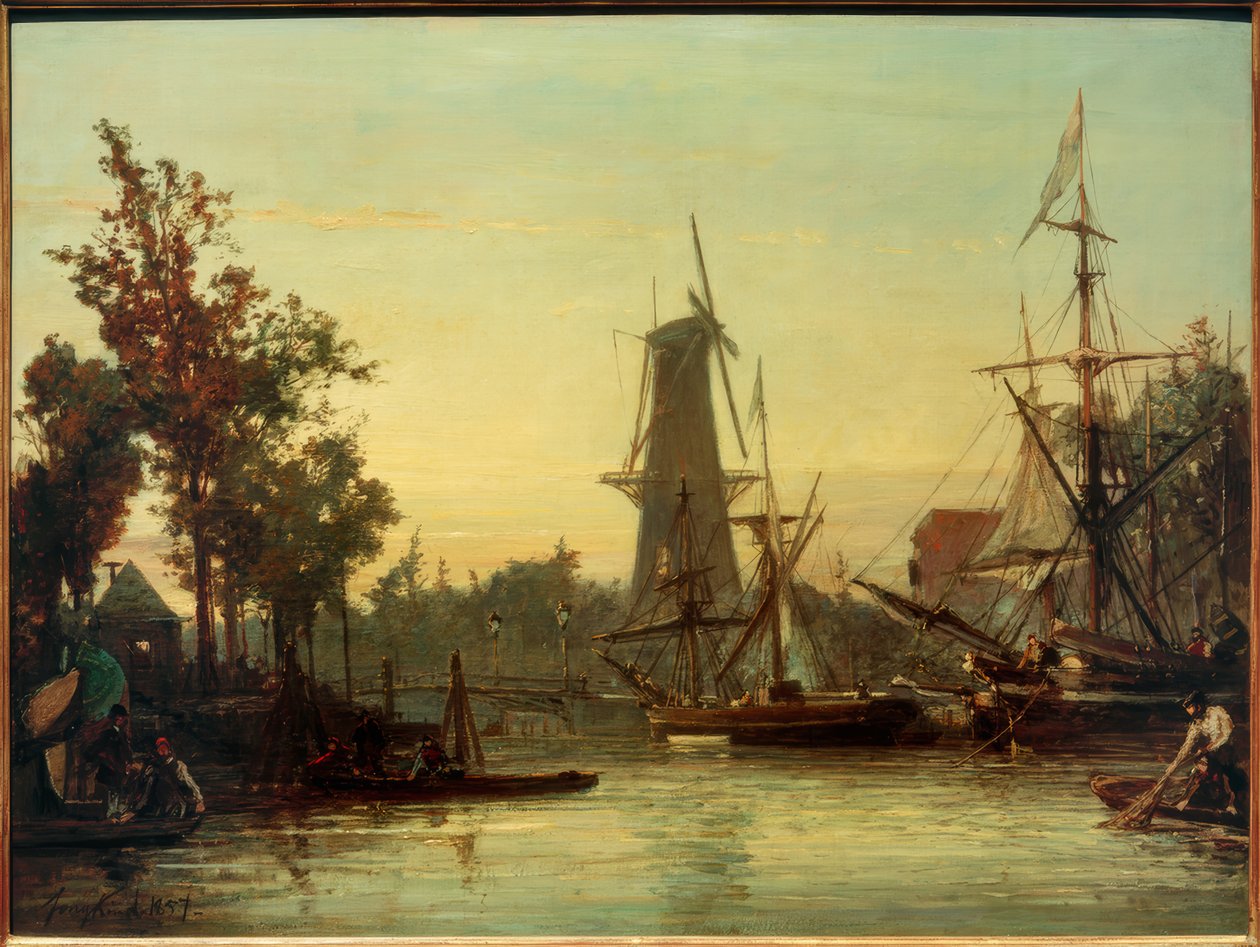 Vnitrozemský přístav Rotterdam od Johan Barthold Jongkind
