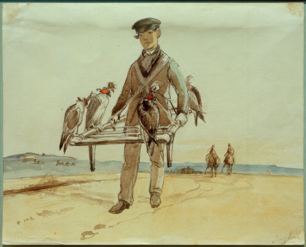 Falkner s Falkenem v Het Loo bei Apeldoorn od Johan Barthold Jongkind