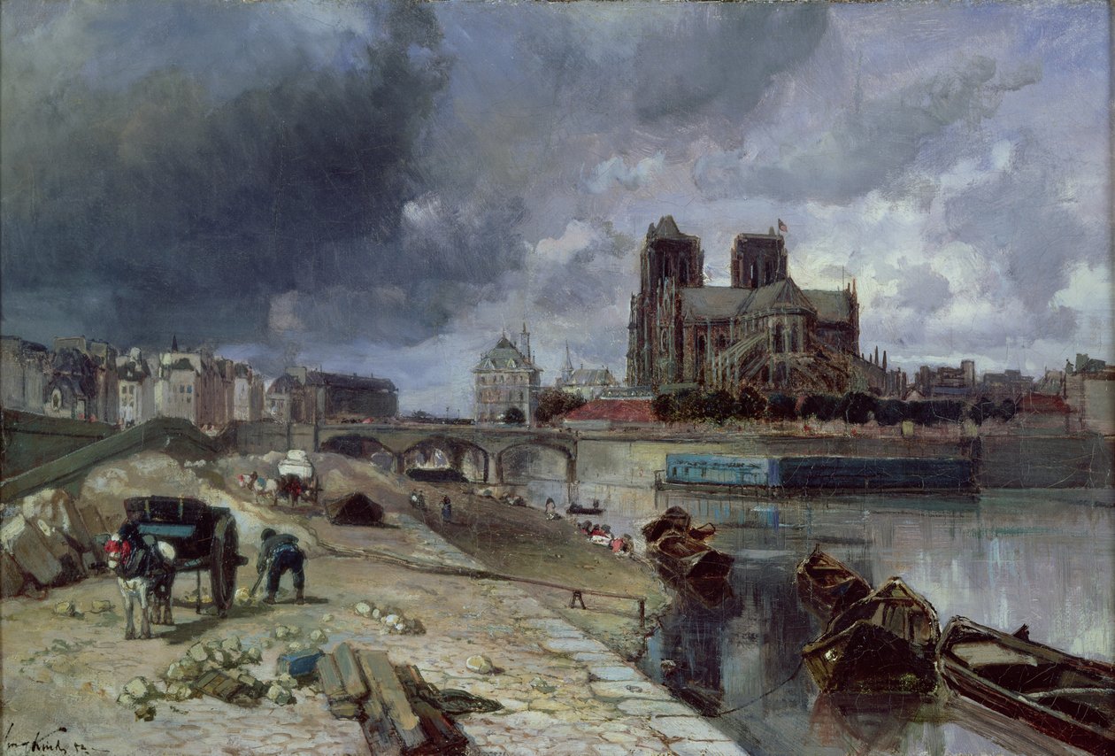 Notre-Dame z Quai de la Tournelle, 1852 od Johan Barthold Jongkind