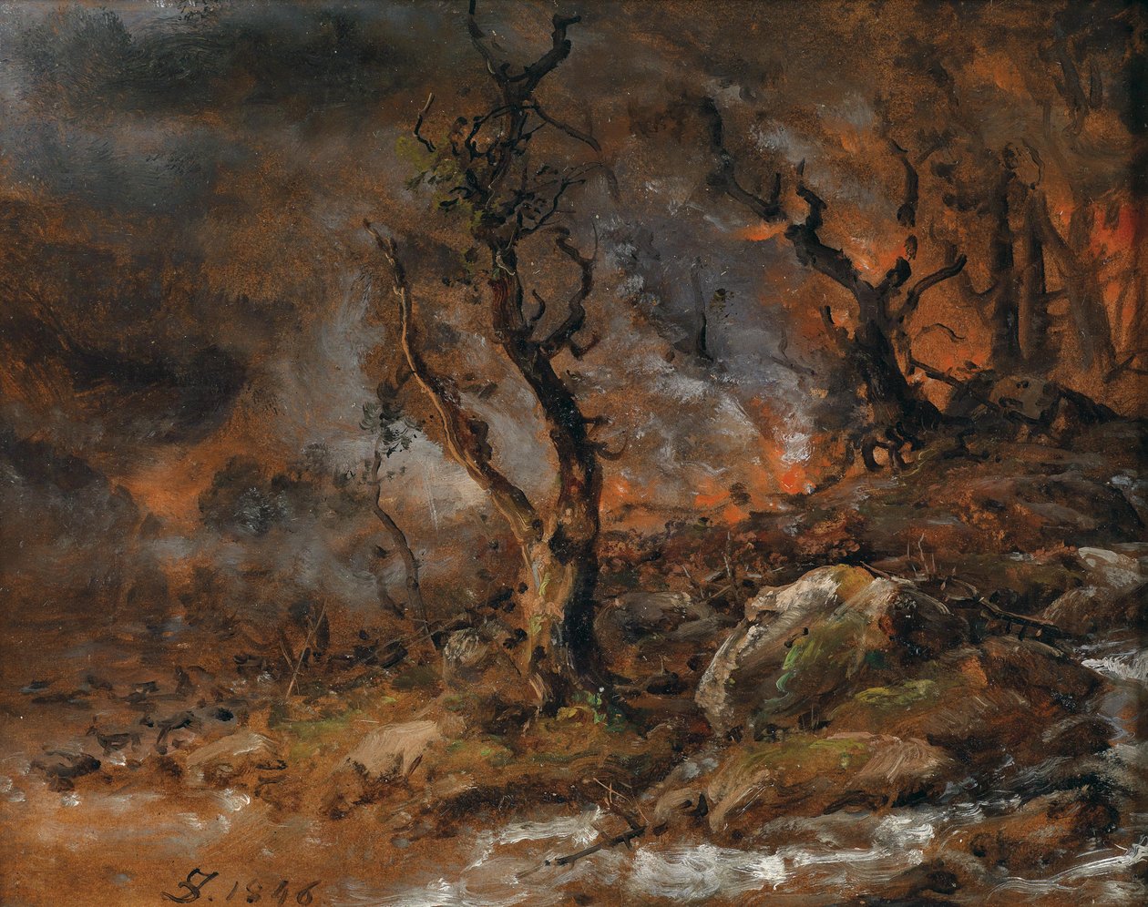 Lesní požár od Johan Christian Dahl