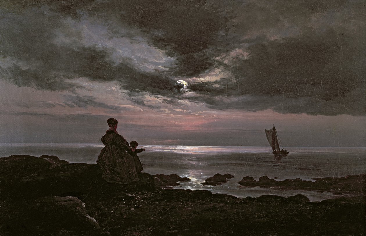 Matka s dítětem u moře, 1840 od Johan Christian Dahl
