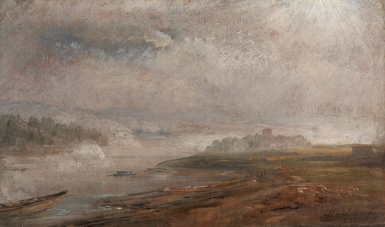 Labe za mlhavého rána od Johan Christian Dahl