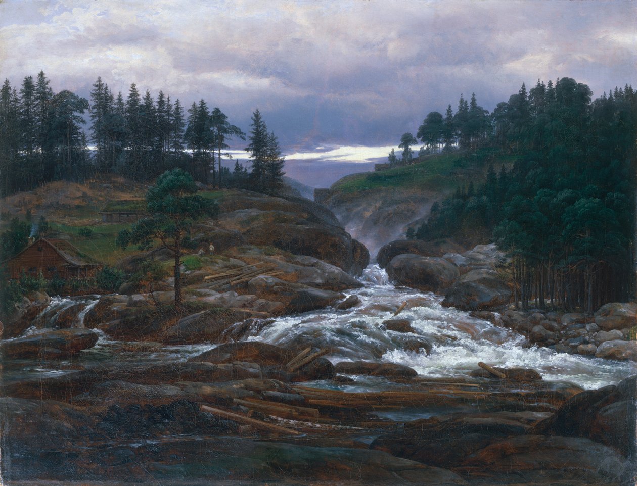 Dolní vodopády Labrofossu od Johan Christian Dahl
