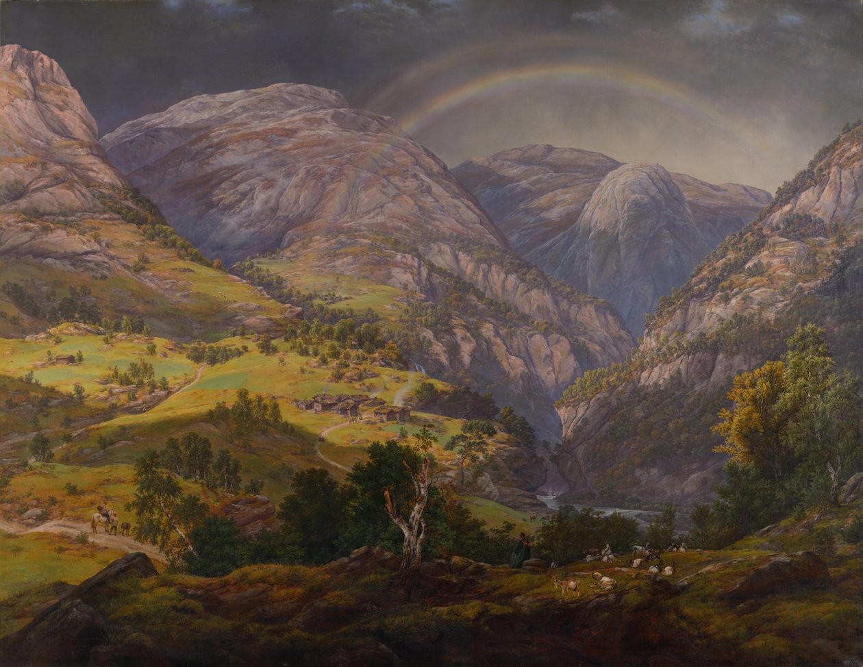 Pohled ze Stalheimu na Stalheim od Johan Christian Dahl