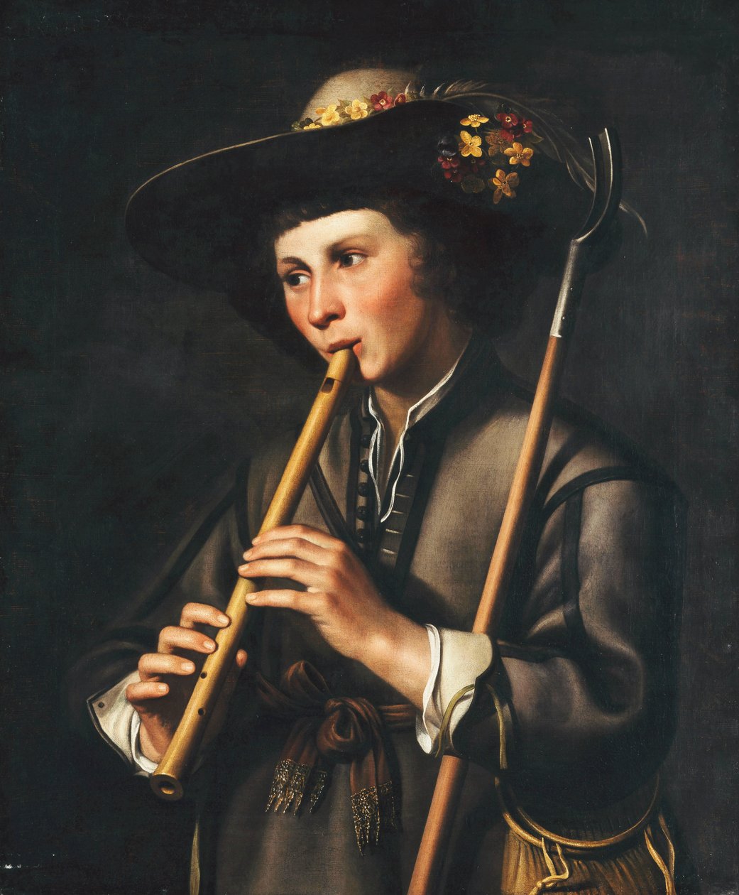 Pastýř hrající na dýmky od Johan Baeck