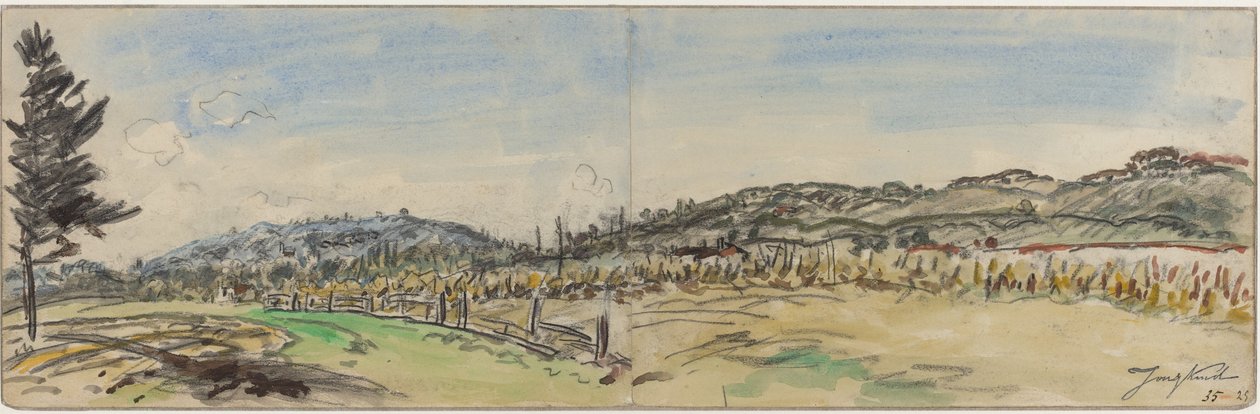 Krajina poblíž Brezins, mezi Grenoblem a Vienne, 80. léta 19. století. od Johan Barthold Jongkind