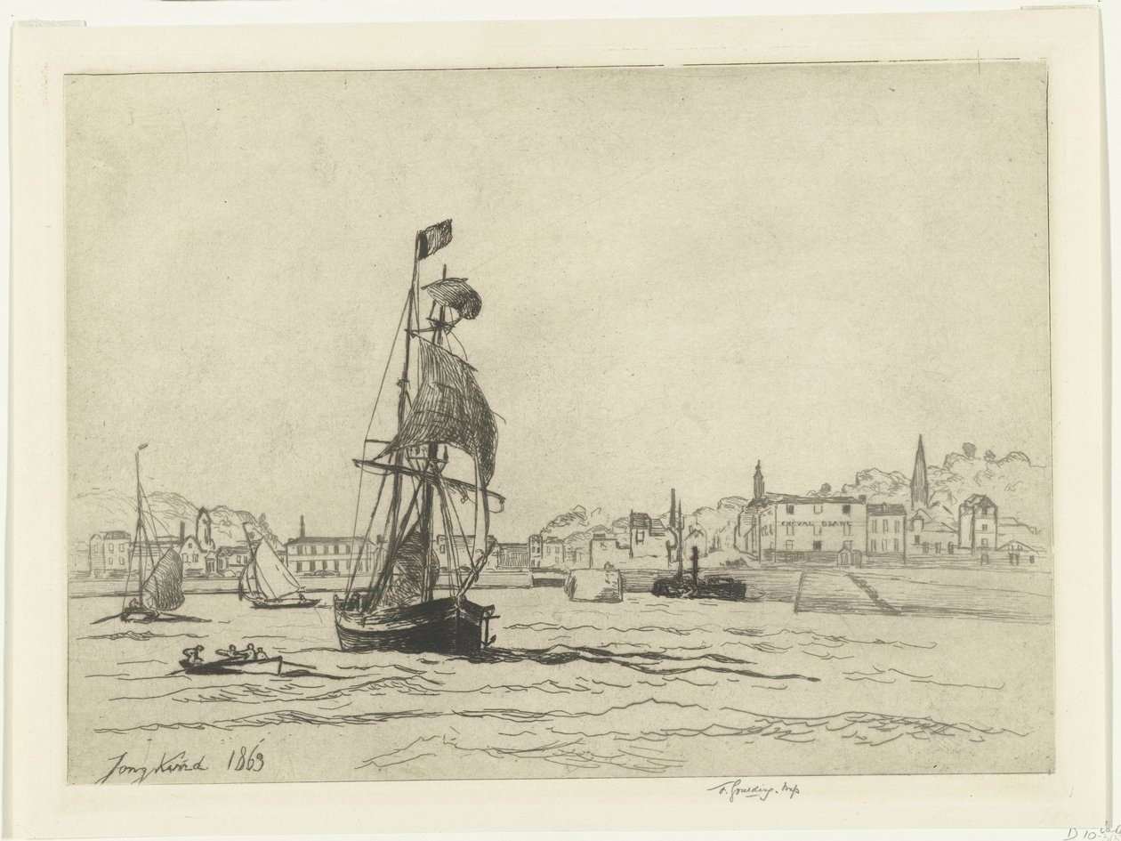 Přístav Honfleur od Johan Barthold Jongkind