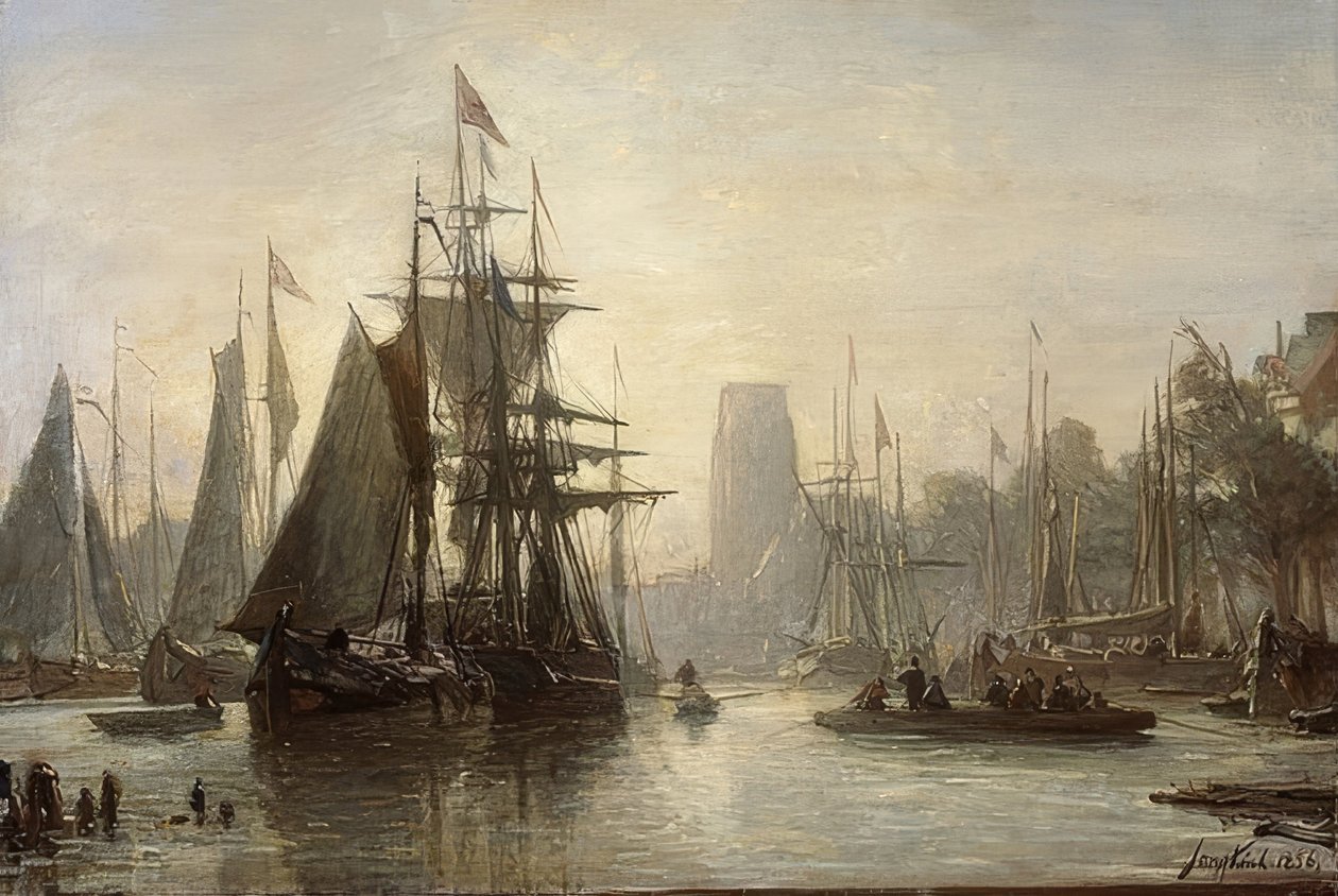 Rotterdamský přístav. 1856 od Johan Barthold Jongkind