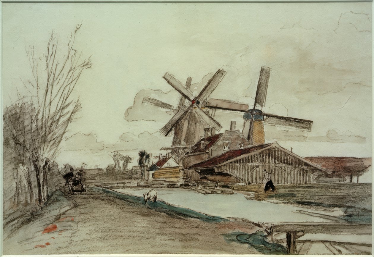 Mlýny Stolk, Rotterdam od Johan Barthold Jongkind