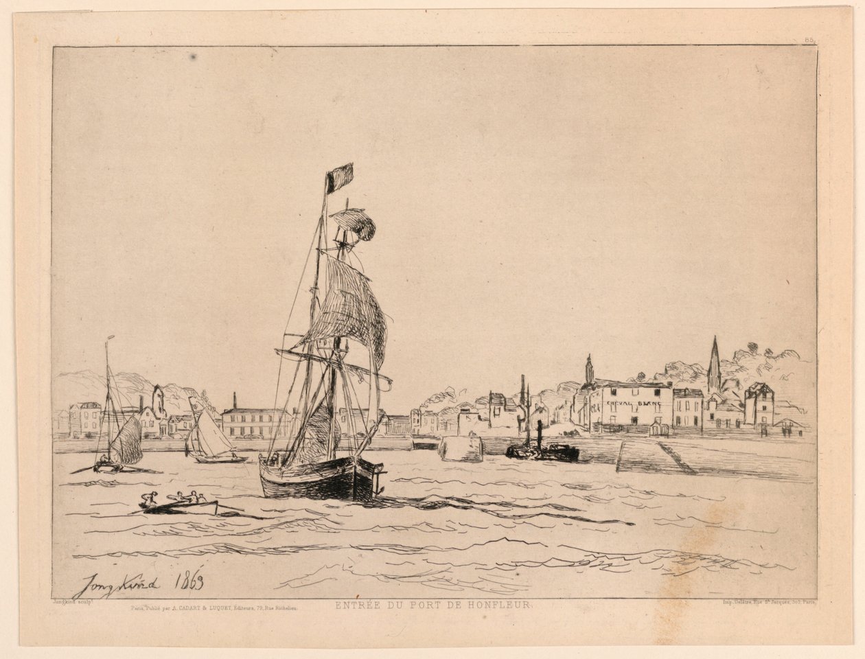 Vjezd do přístavu Honfleur od Johan Barthold Jongkind