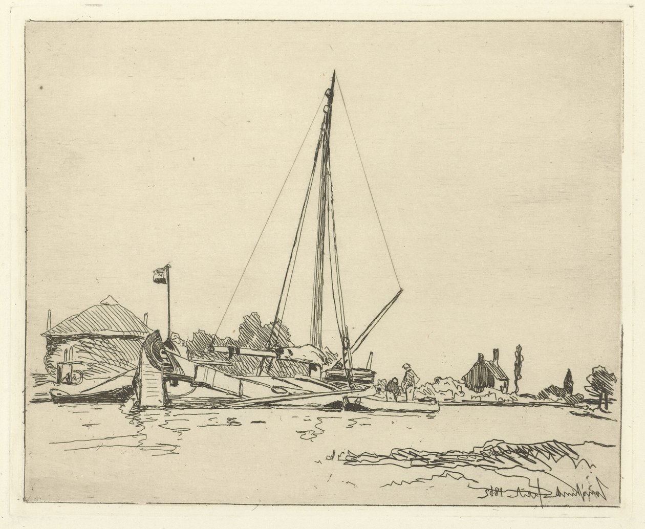 Přistavená loď Šest holandských tváří (titul série) od Johan Barthold Jongkind