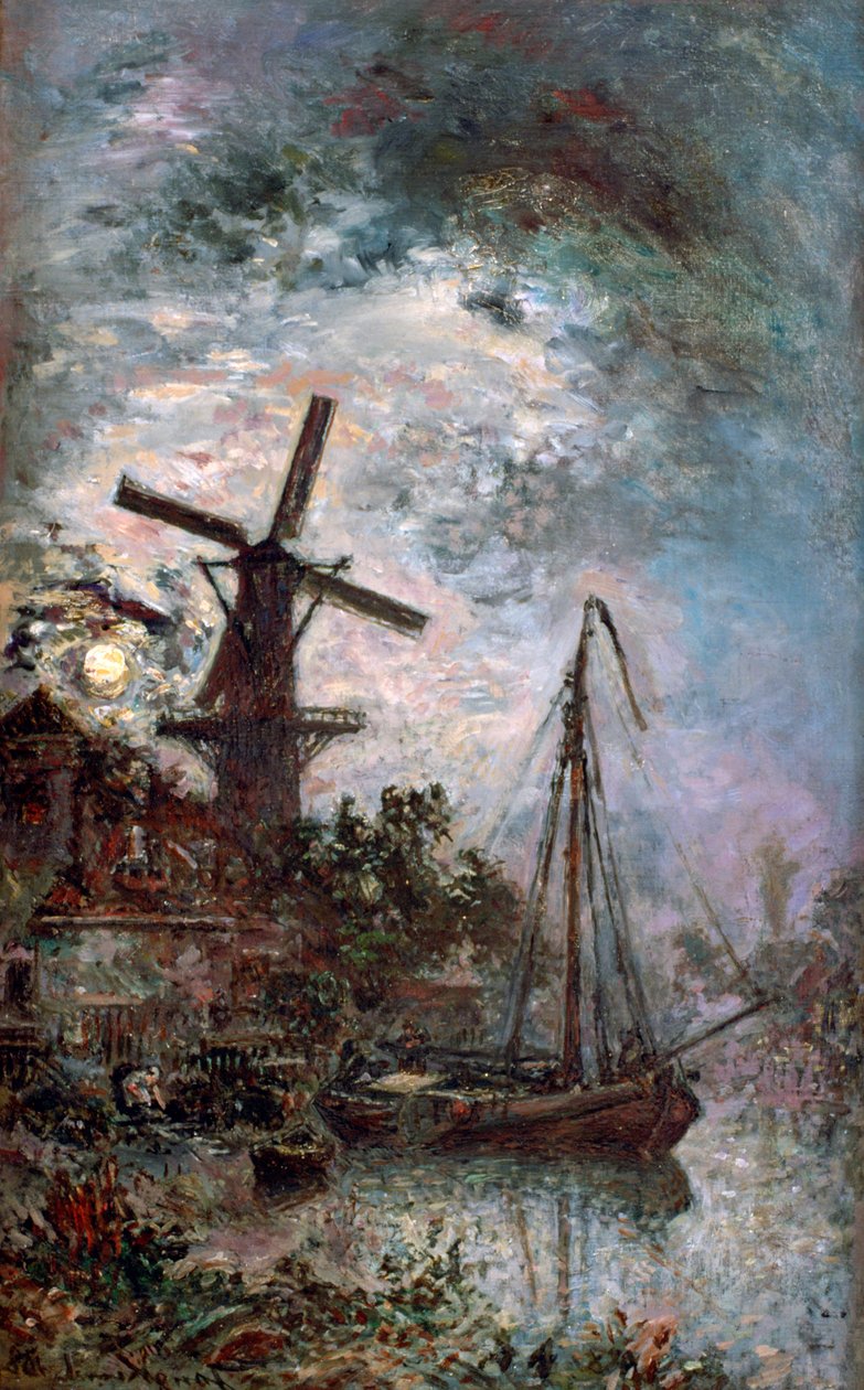 Krajina s mlýnem, 1888 od Johan Barthold Jongkind