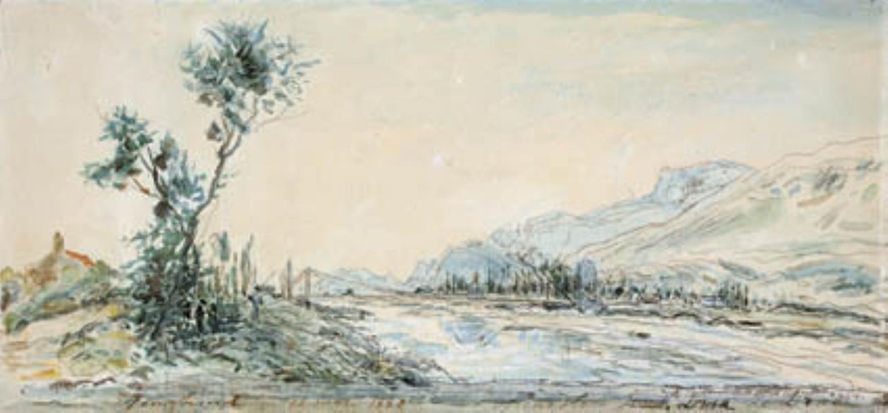 Krajina u řeky Le Drac nedaleko Grenoblu od Johan Barthold Jongkind