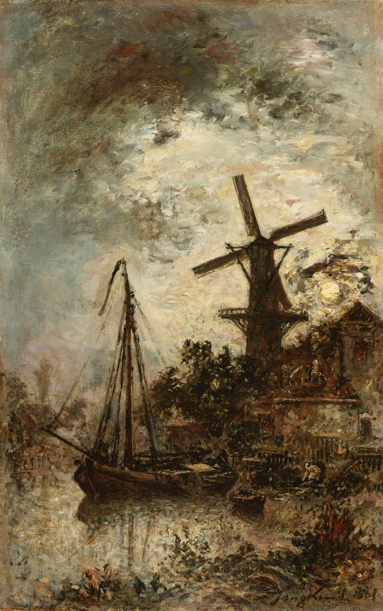 Mlýn na okraji Vilet, 1881 od Johan Barthold Jongkind