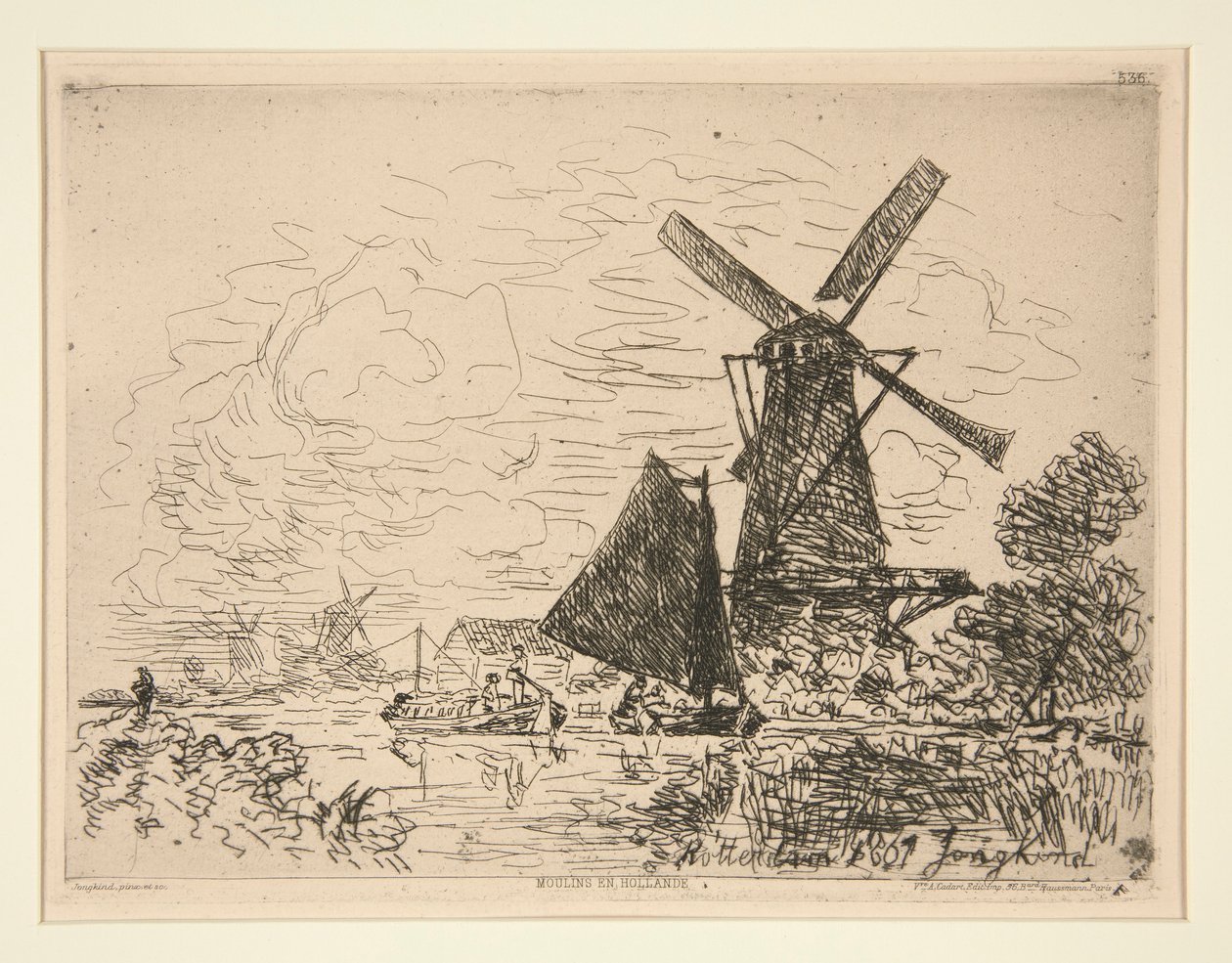 Mlýny v Holandsku (Mlýny v Holandsku) od Johan Barthold Jongkind