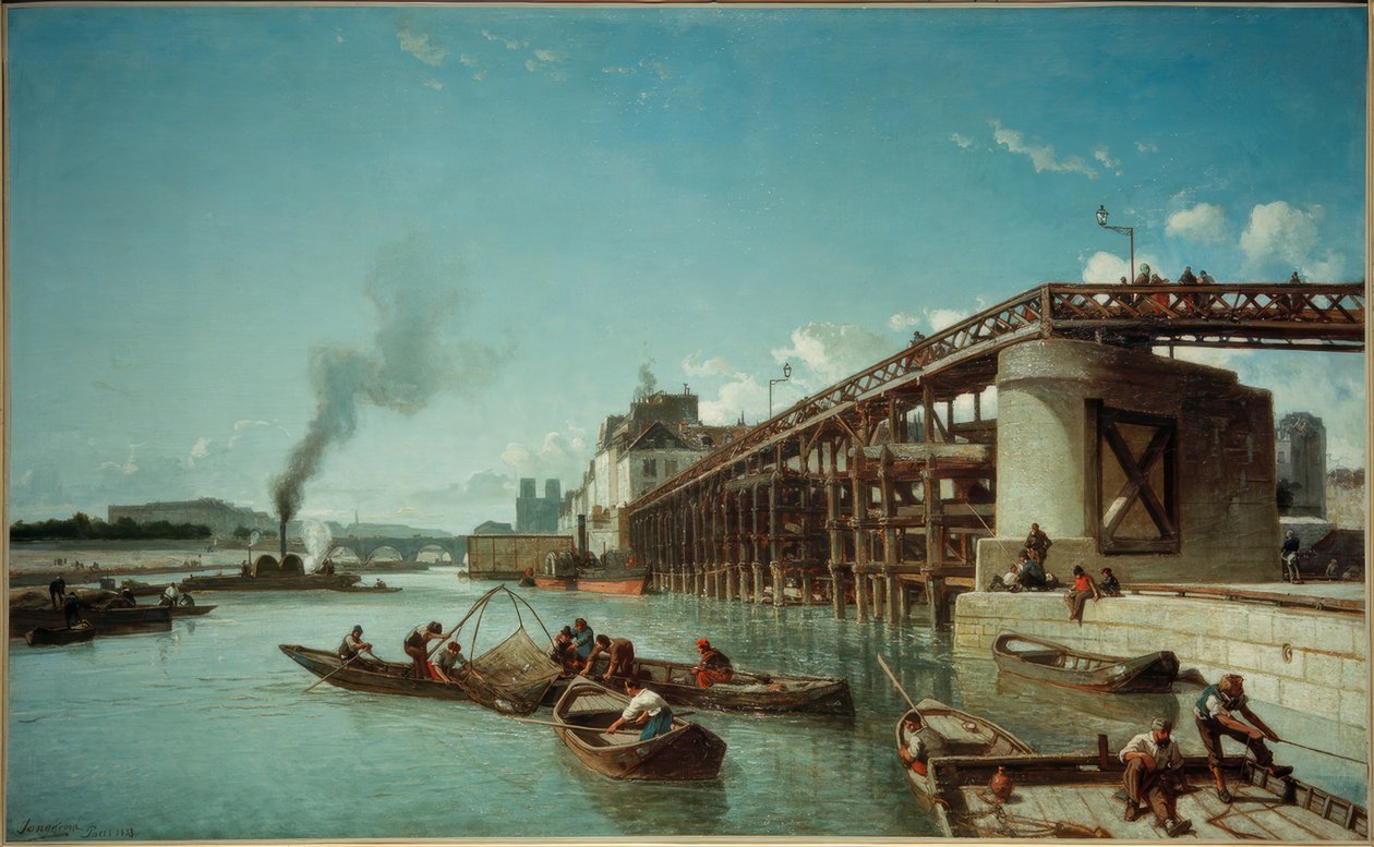 Paříž, přístavní most na Seině (Le Pont de l’Estacade) od Johan Barthold Jongkind