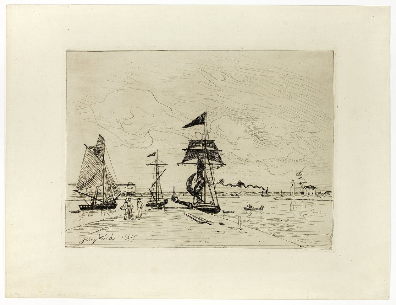 Molo v přístavu Honfleur od Johan Barthold Jongkind