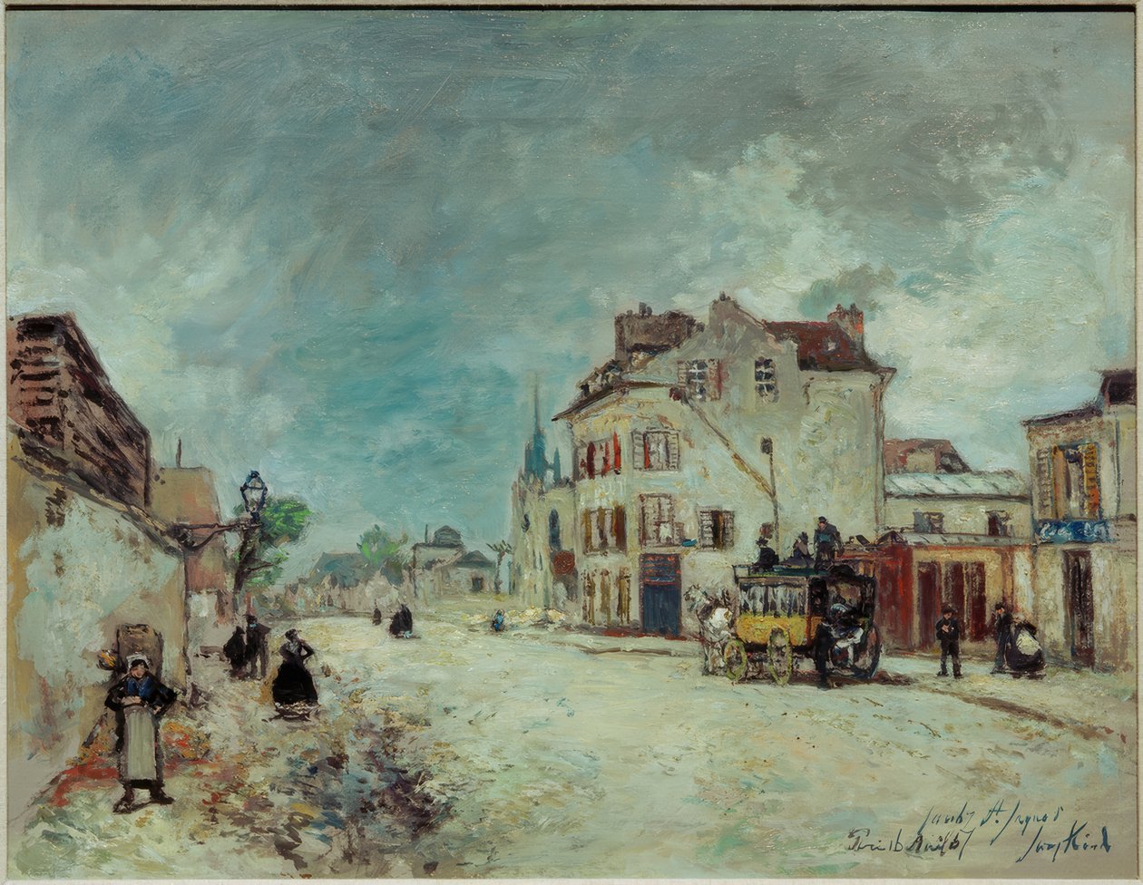 Dostavník na Faubourg St. Jacques od Johan Barthold Jongkind