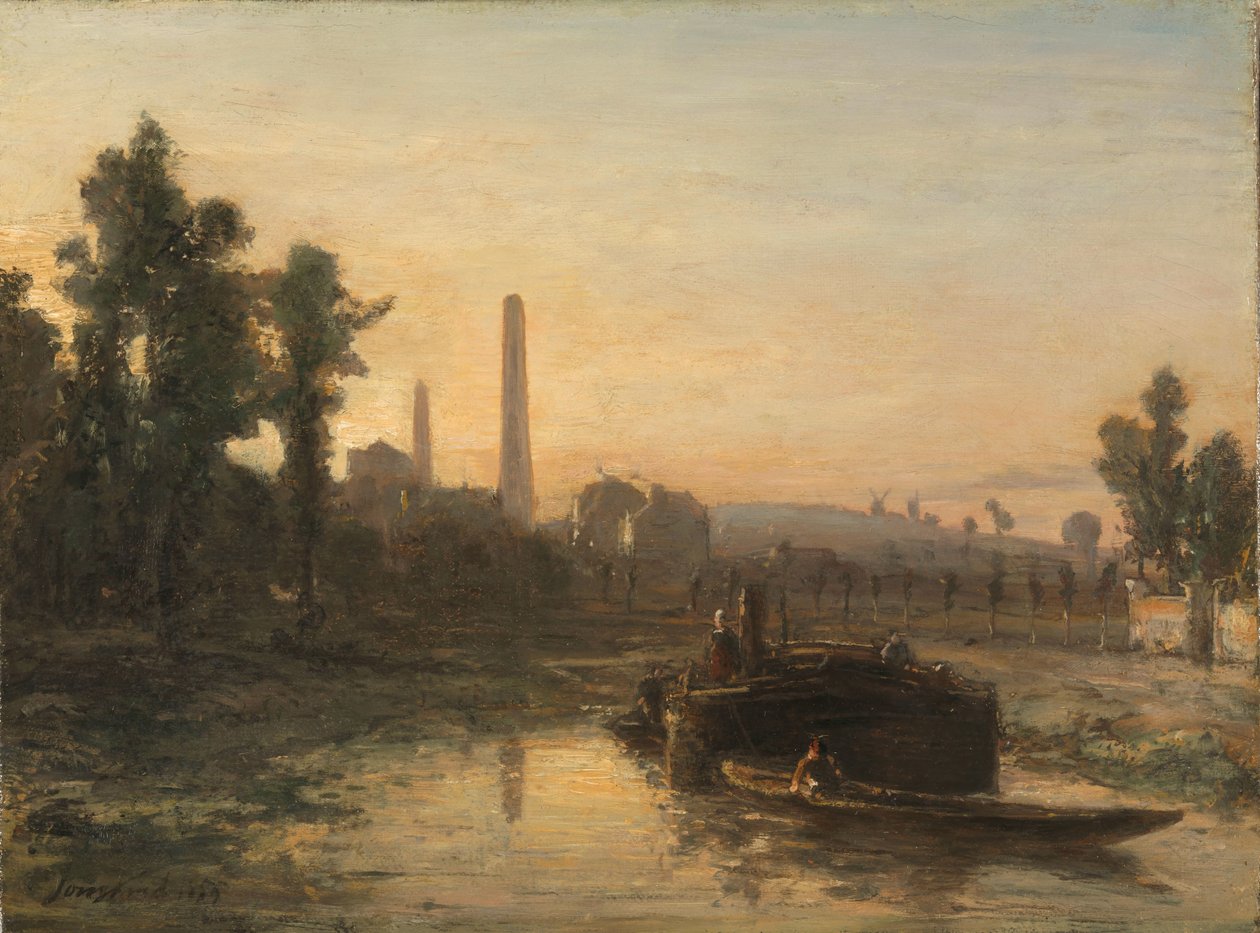 River View ve Francii, možná poblíž Pontoise od Johan-Barthold Jongkind