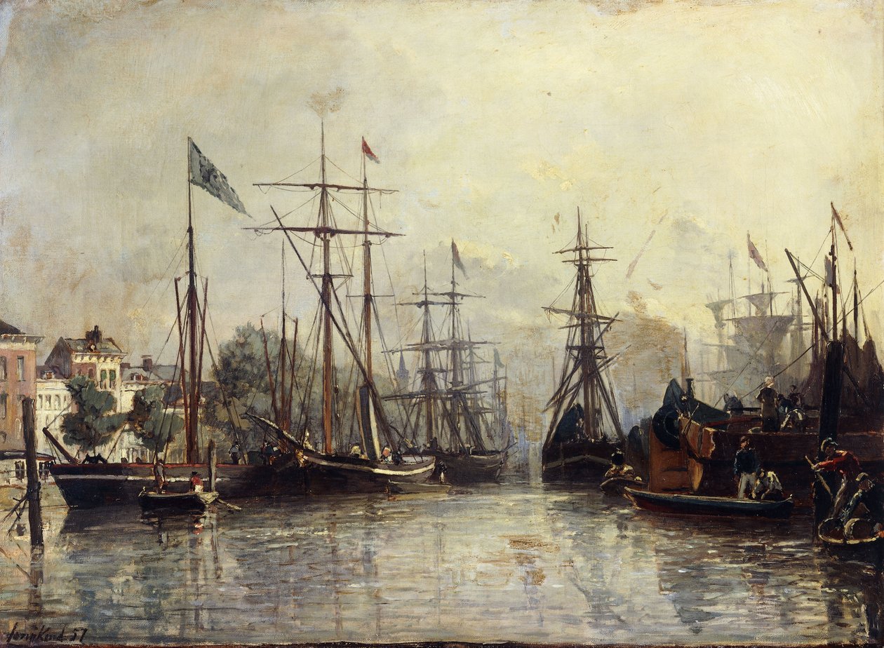 Rotterdamský přístav, 1857 od Johan Barthold Jongkind